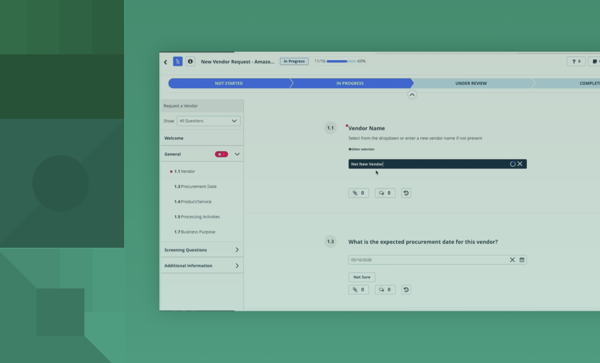 Screenshot der Datenschutzplattform von OneTrust